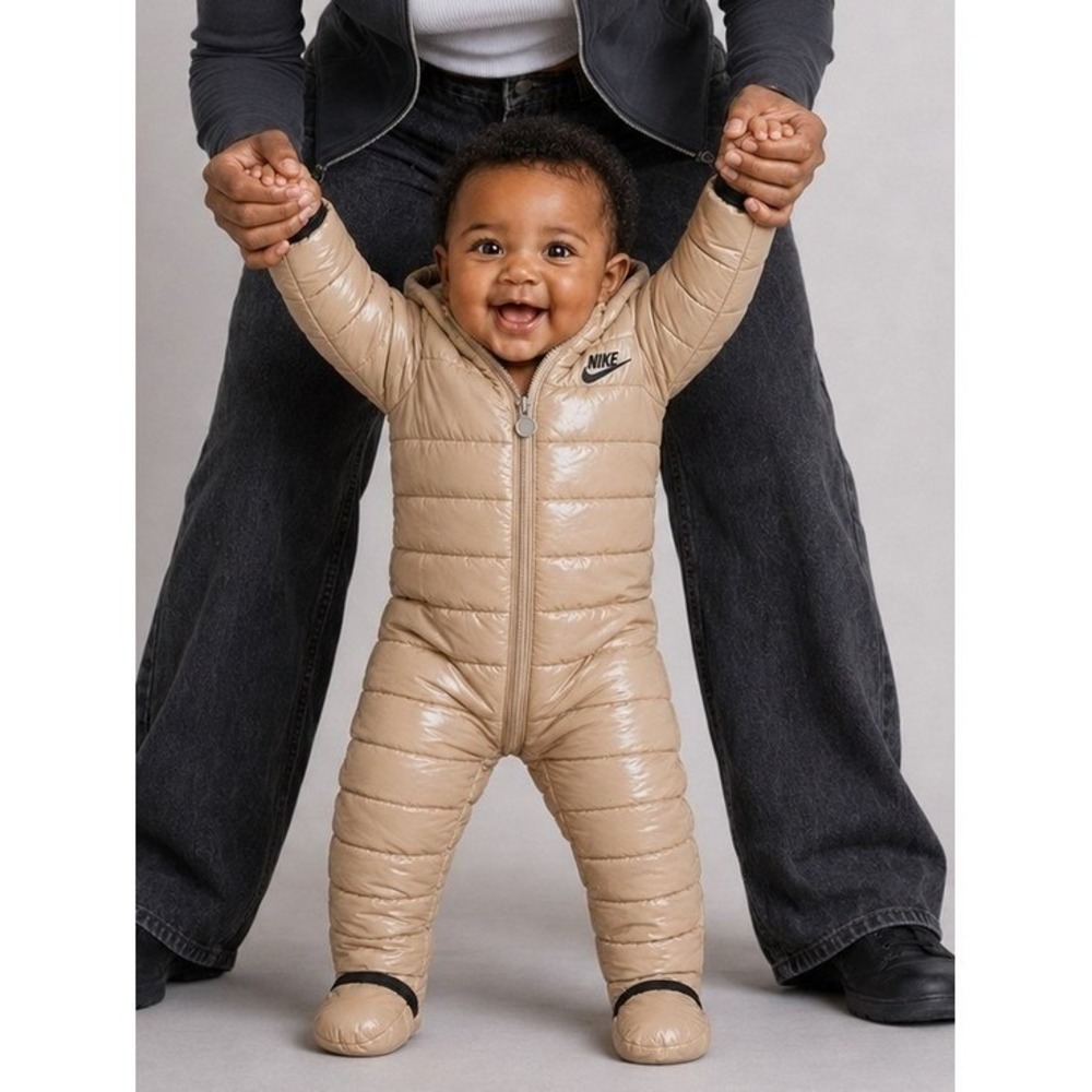 Nike Bunting Suit Quilted Hooded 9M Puffer Jumpsuit